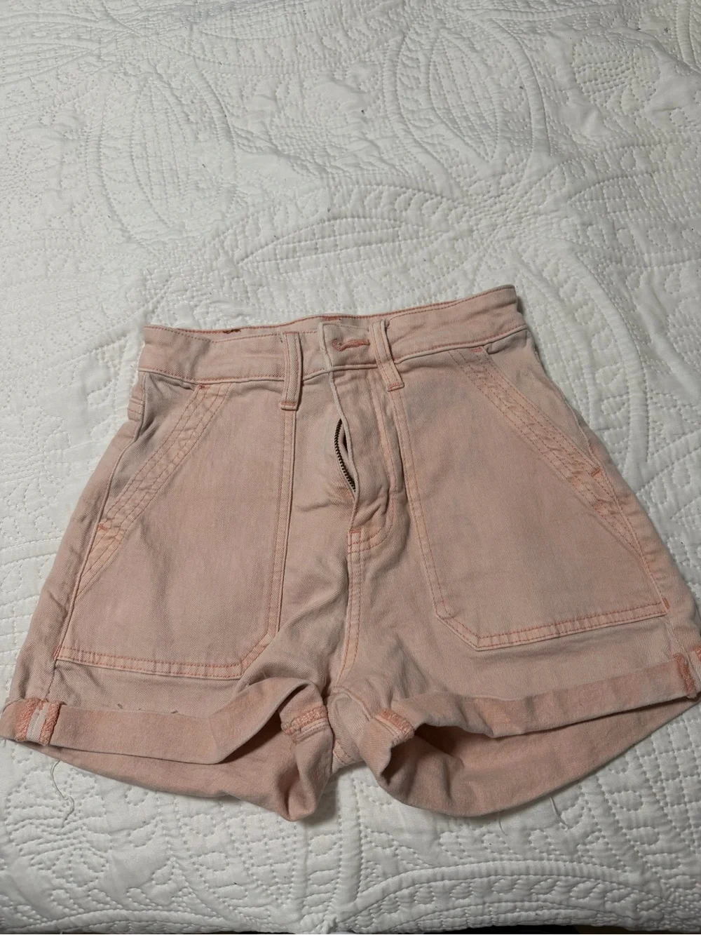 American Eagle Outfitters High-Waist Blush Pink Shorts